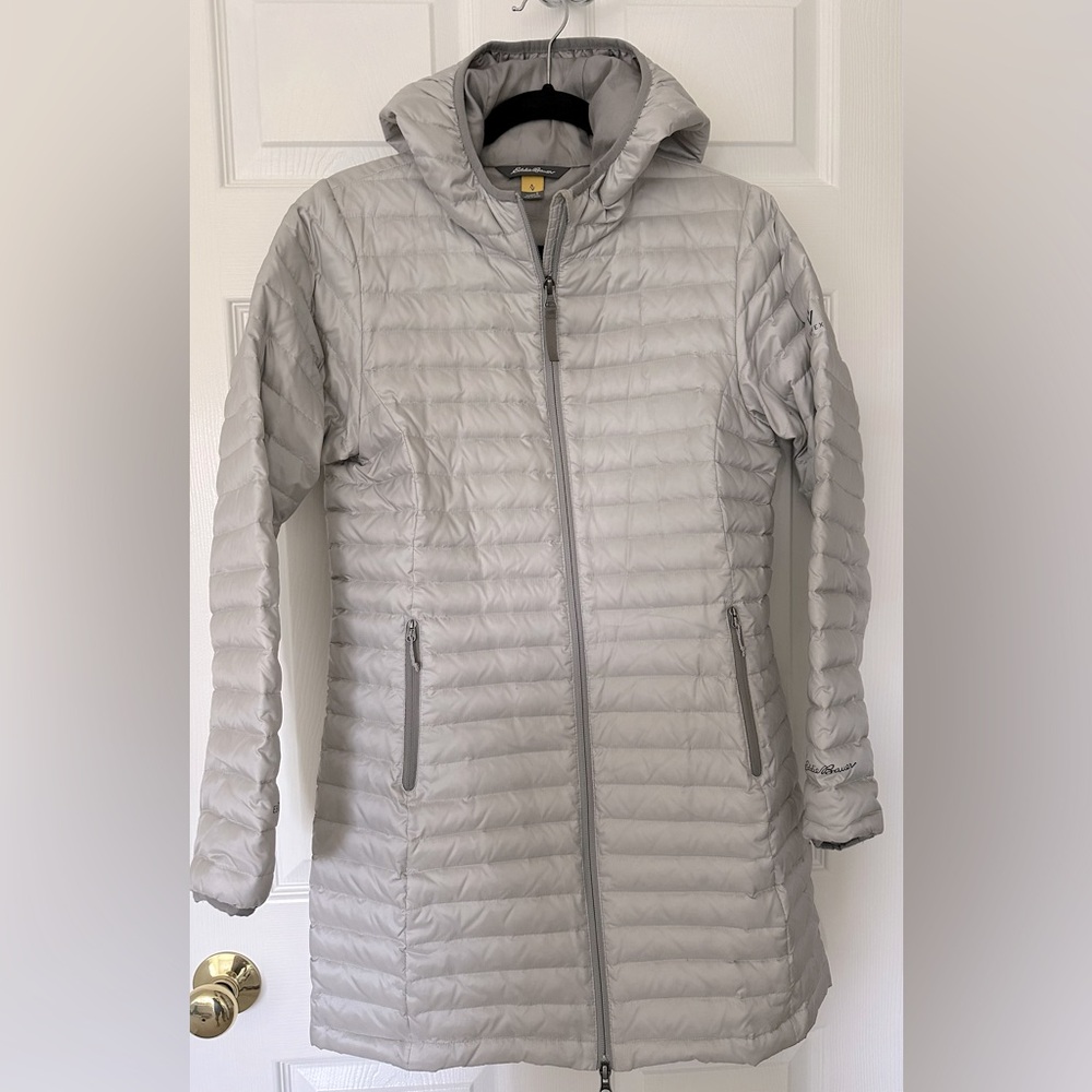 Eddie Bauer lightweight down coat.